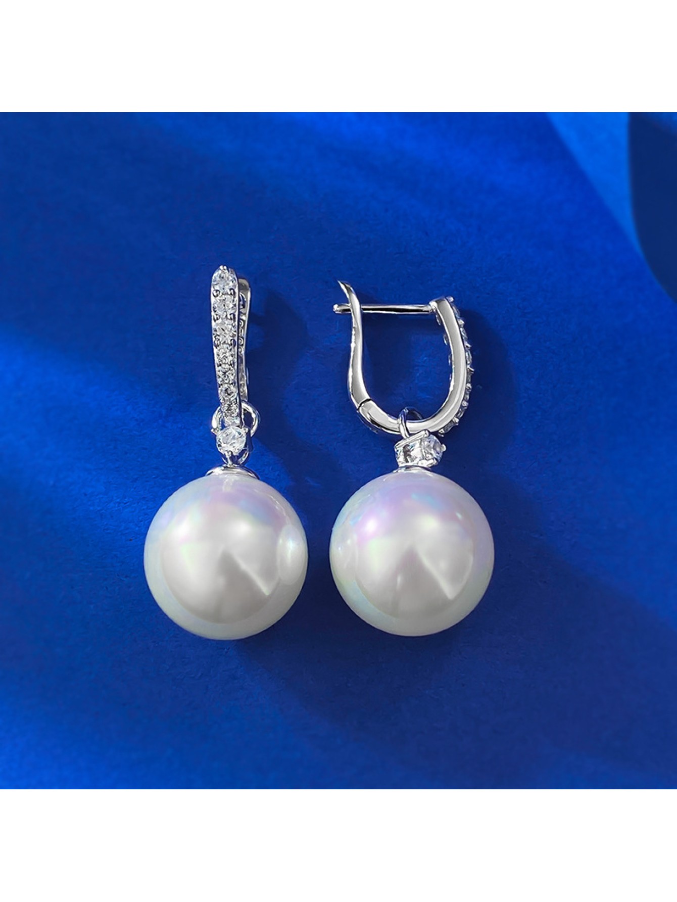 2025 new pearl 13mm earrings with 925 silver European and American earrings fashionable commuting style 