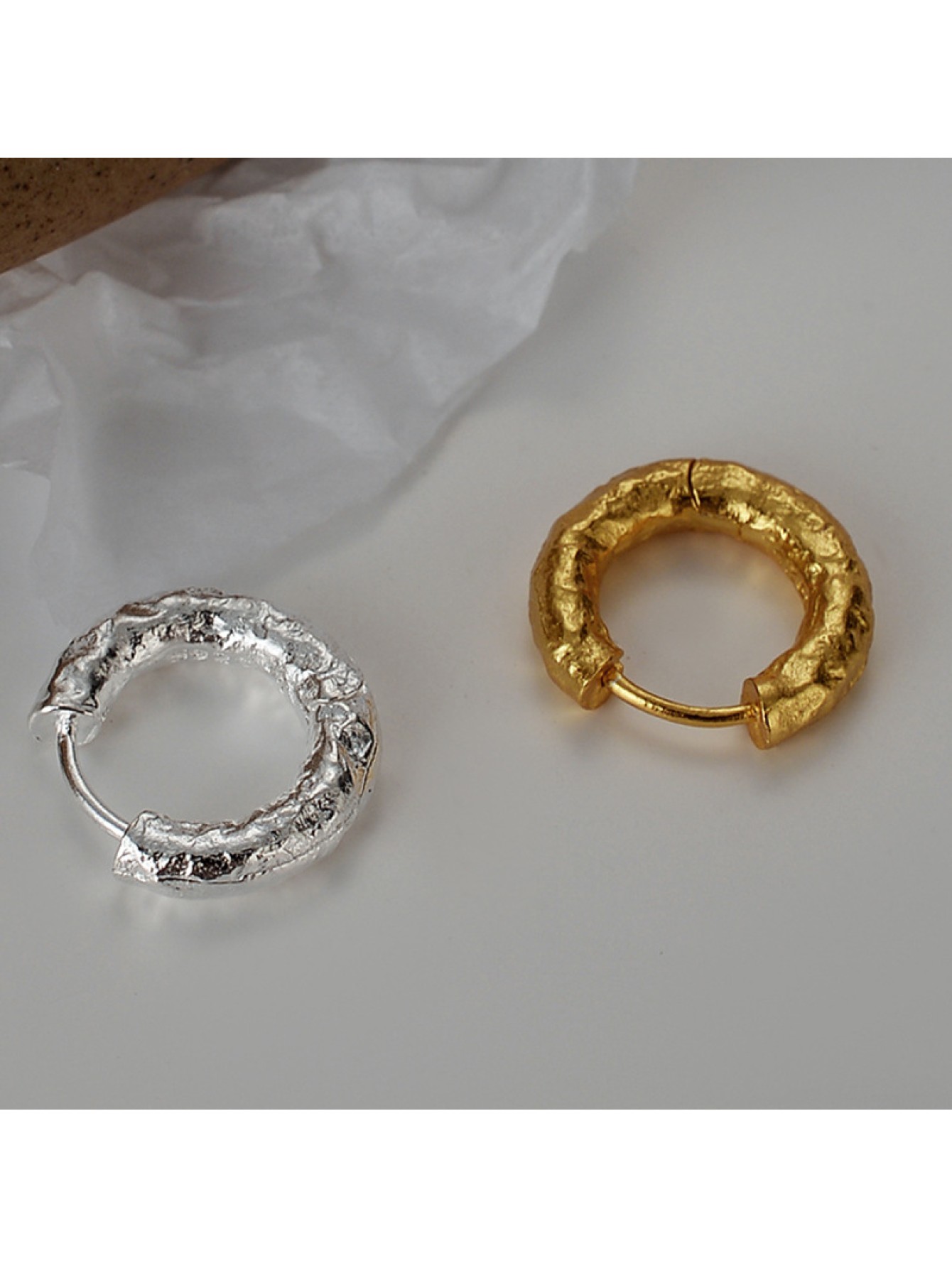Simple design S925 pure silver ear buckle female texture earrings 