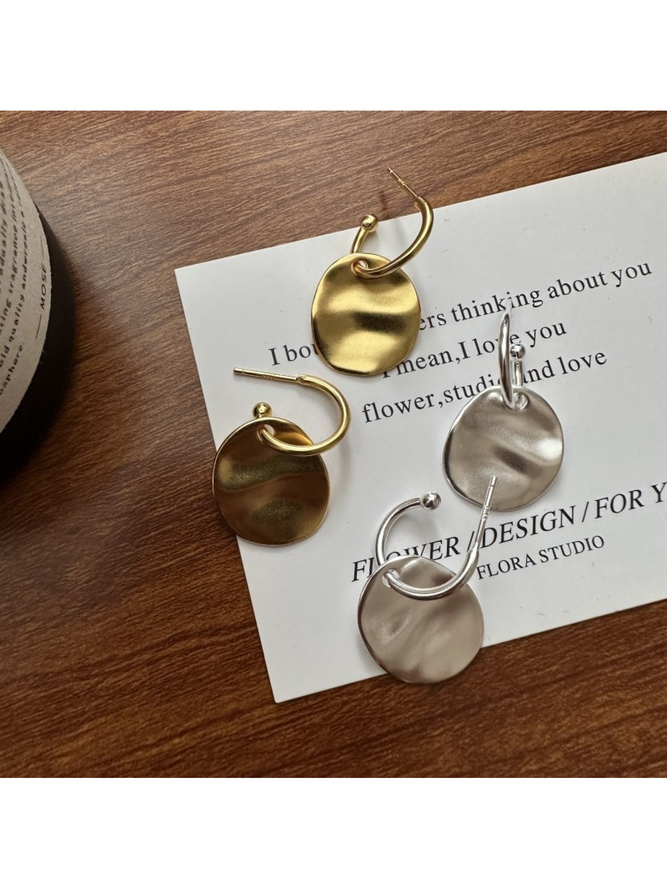 S925 pure silver pleated texture earrings blogger's simple and fashionable ear accessory 