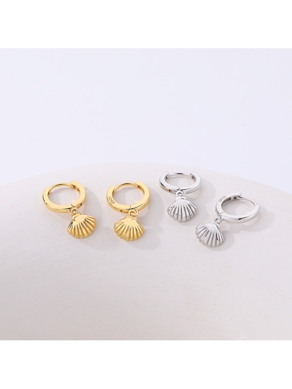 925 sterling silver earrings retro metallic shell earrings for women's earrings wholesale