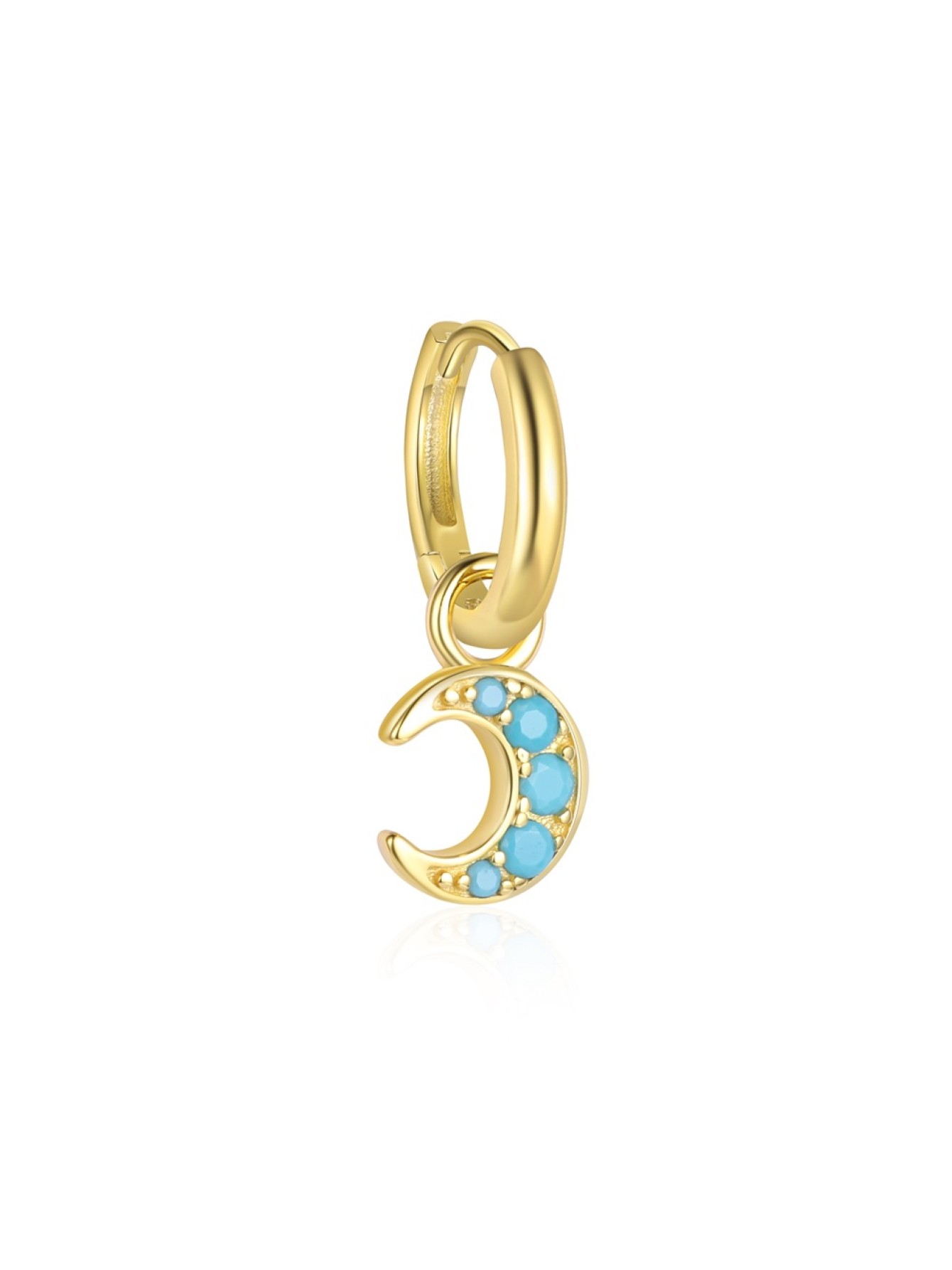 S925 pure silver star moon blue earrings for women's fashion, light luxury, personalized ear buckles, wholesale of turquoise earrings 