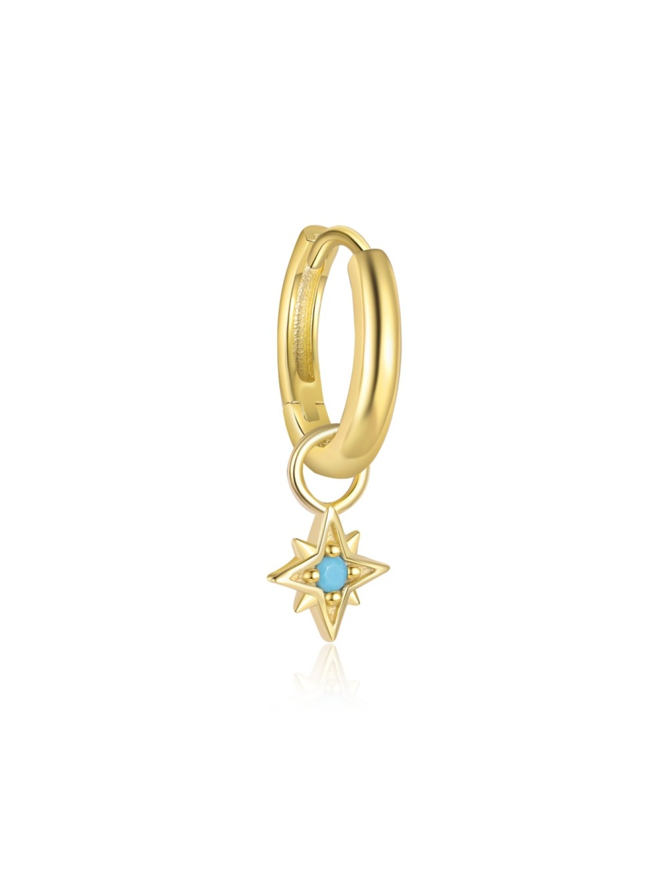 S925 pure silver star moon blue earrings for women's fashion, light luxury, personalized ear buckles, wholesale of turquoise earrings 