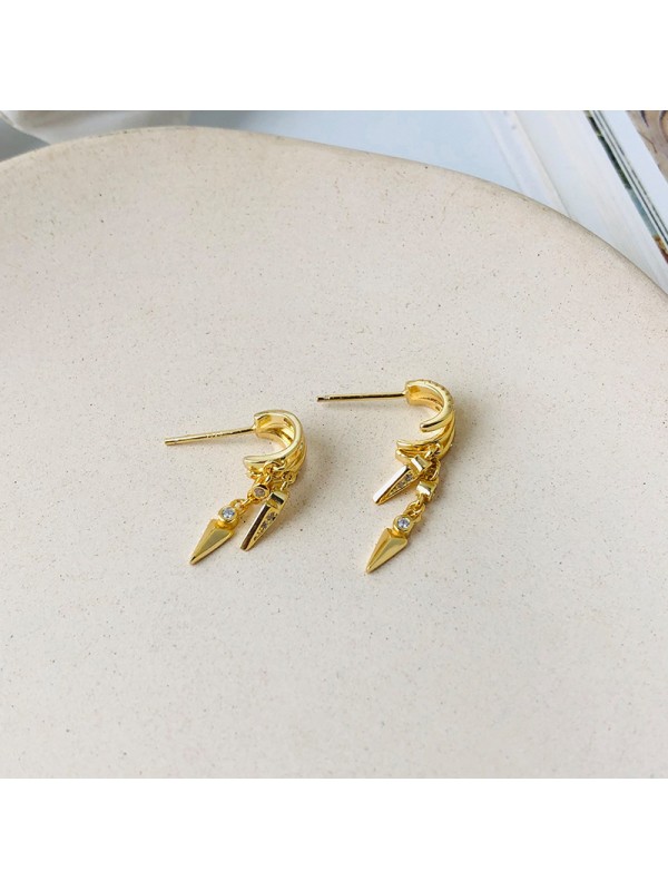 S925 sterling silver earrings trendy accessories personalized double-layer earrings ﻿ 
