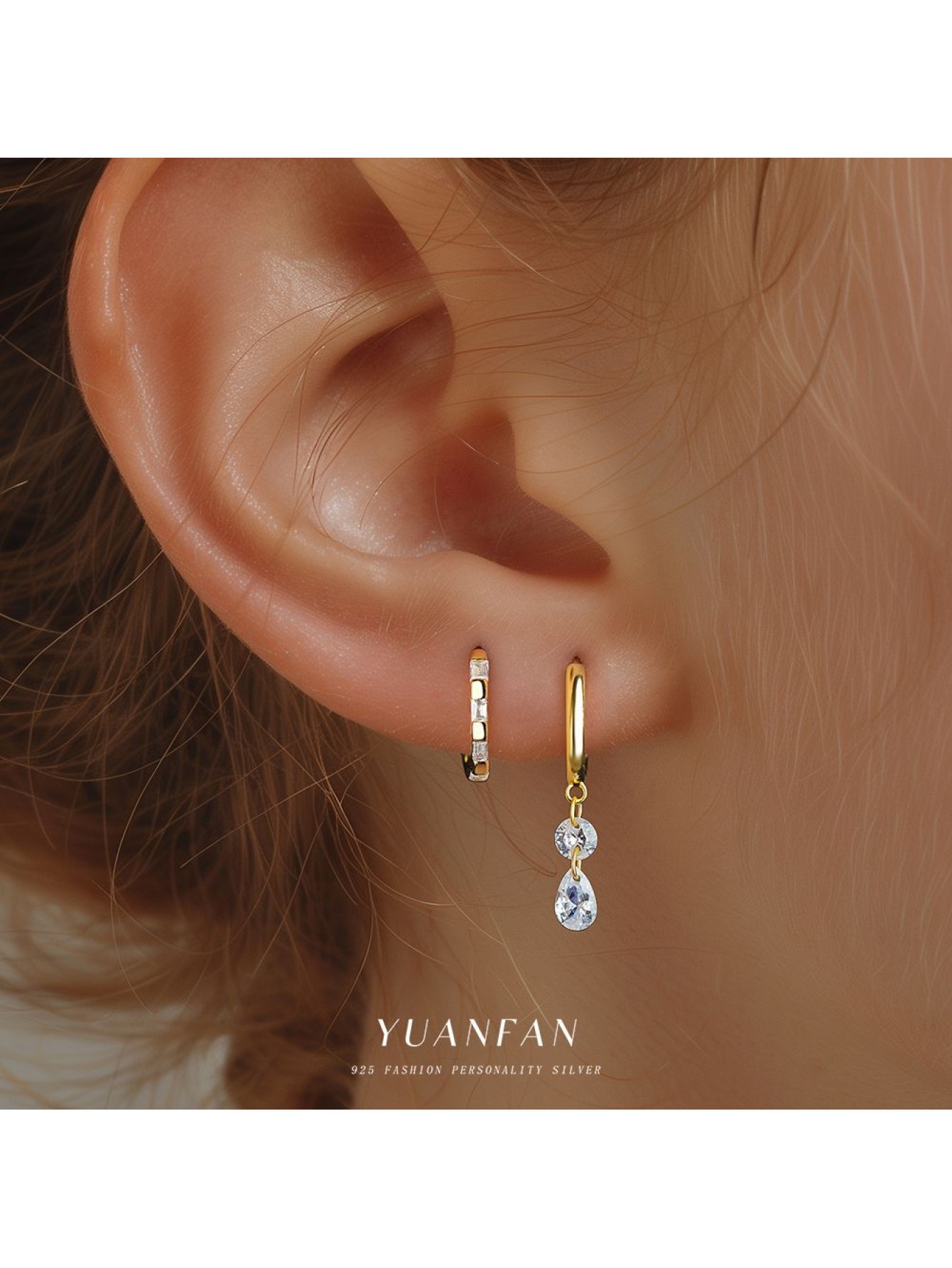 S925 pure silver light luxury diamond studded earrings women's fashion cross creative and simple earrings 