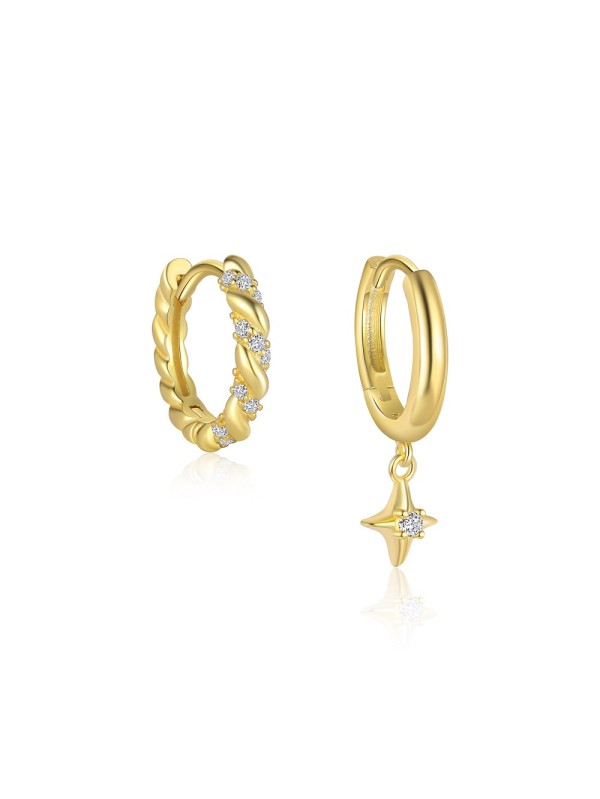 S925 pure silver light luxury diamond studded earrings women's fashion cross creative and simple earrings