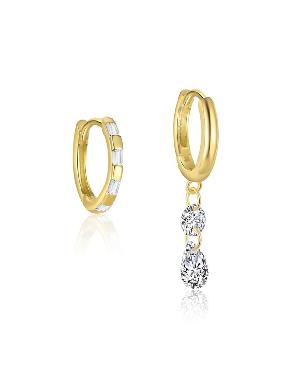 S925 pure silver light luxury diamond studded earrings women's fashion cross creative and simple earrings