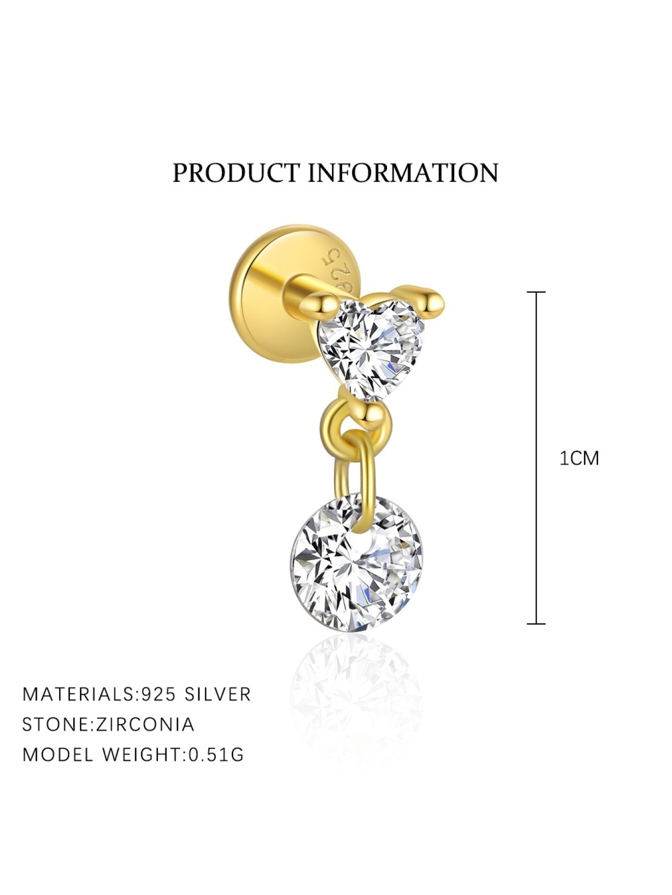 S925 pure silver tassel zircon flat bottom earrings for women's light luxury high-end earrings wholesale 