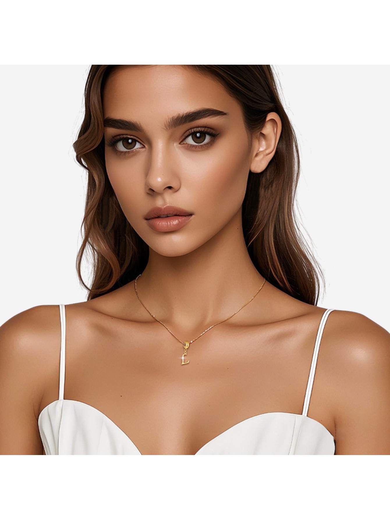 Minimally stacked English letter pendant S925 silver plated-gold necklace with small pendant to match your heart's desire 