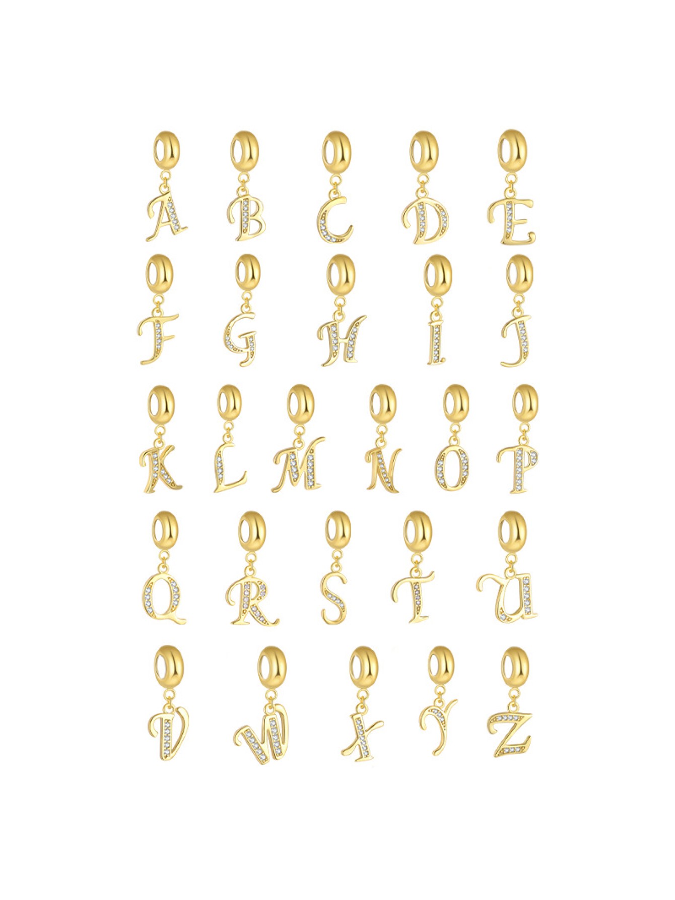 Minimally stacked English letter pendant S925 silver plated-gold necklace with small pendant to match your heart's desire 