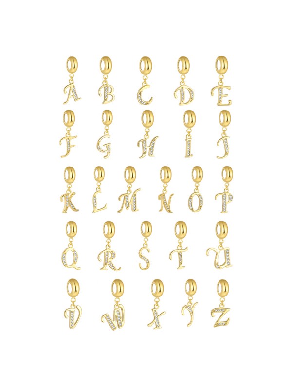 Minimally stacked English letter pendant S925 silver plated-gold necklace with small pendant to match your heart's desire