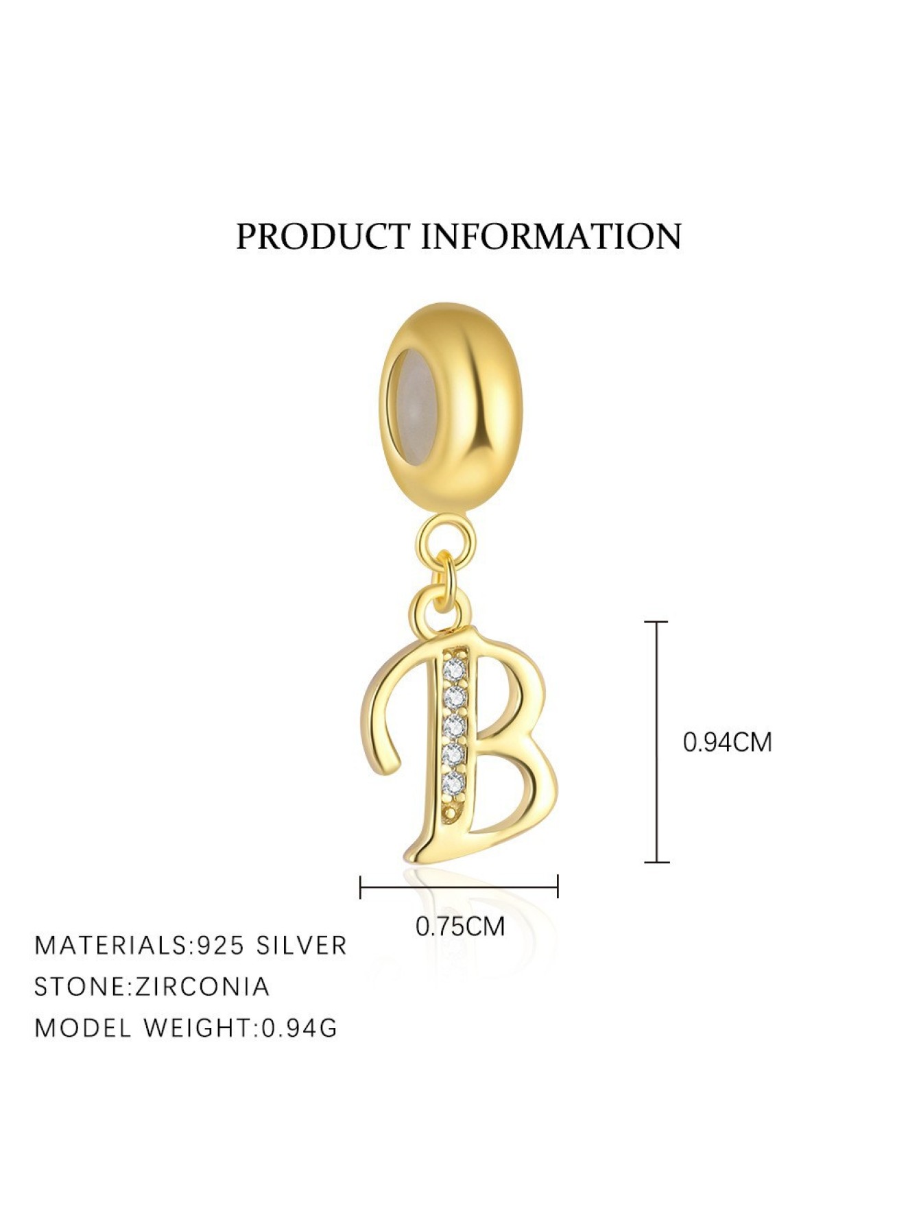 Minimally stacked English letter pendant S925 silver plated-gold necklace with small pendant to match your heart's desire 