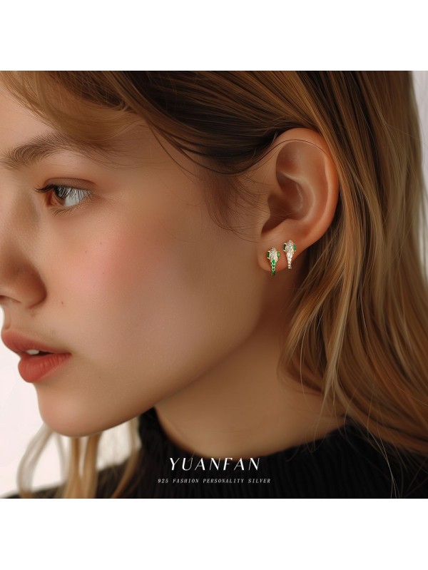 S925 pure silver personalized snake earrings wholesale for women 