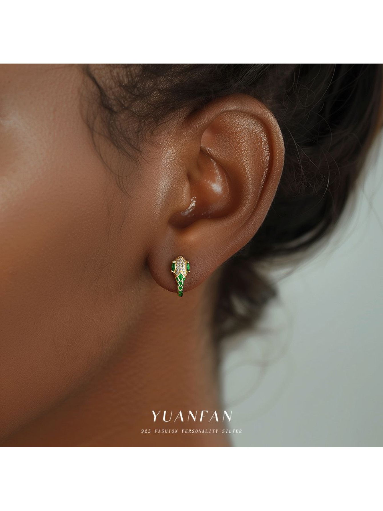 S925 pure silver personalized snake earrings wholesale for women 