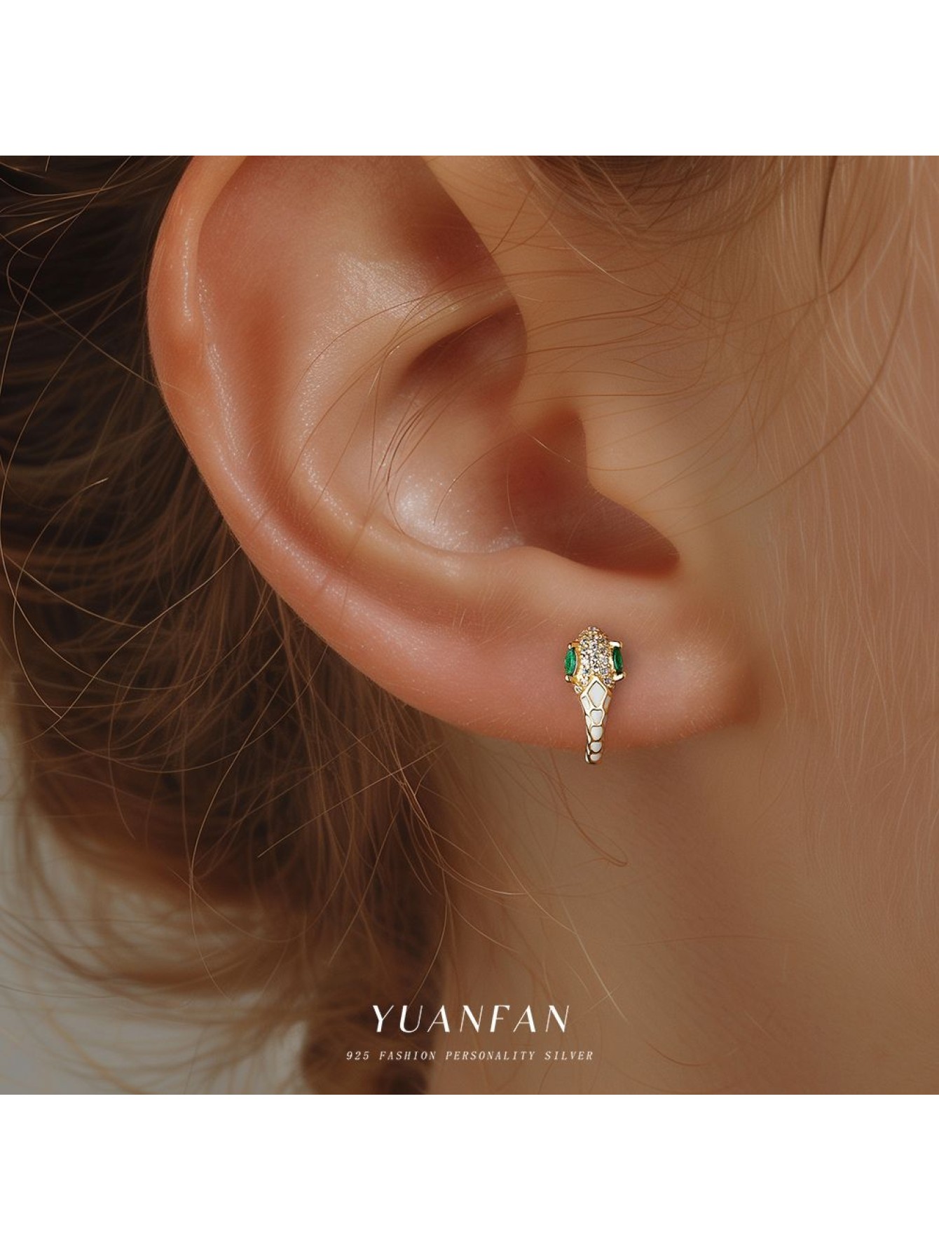 S925 pure silver personalized snake earrings wholesale for women 