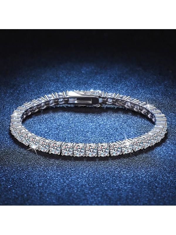 Cross border jewelry 925 silver light luxury high-end feeling  moissanite tennis bracelet