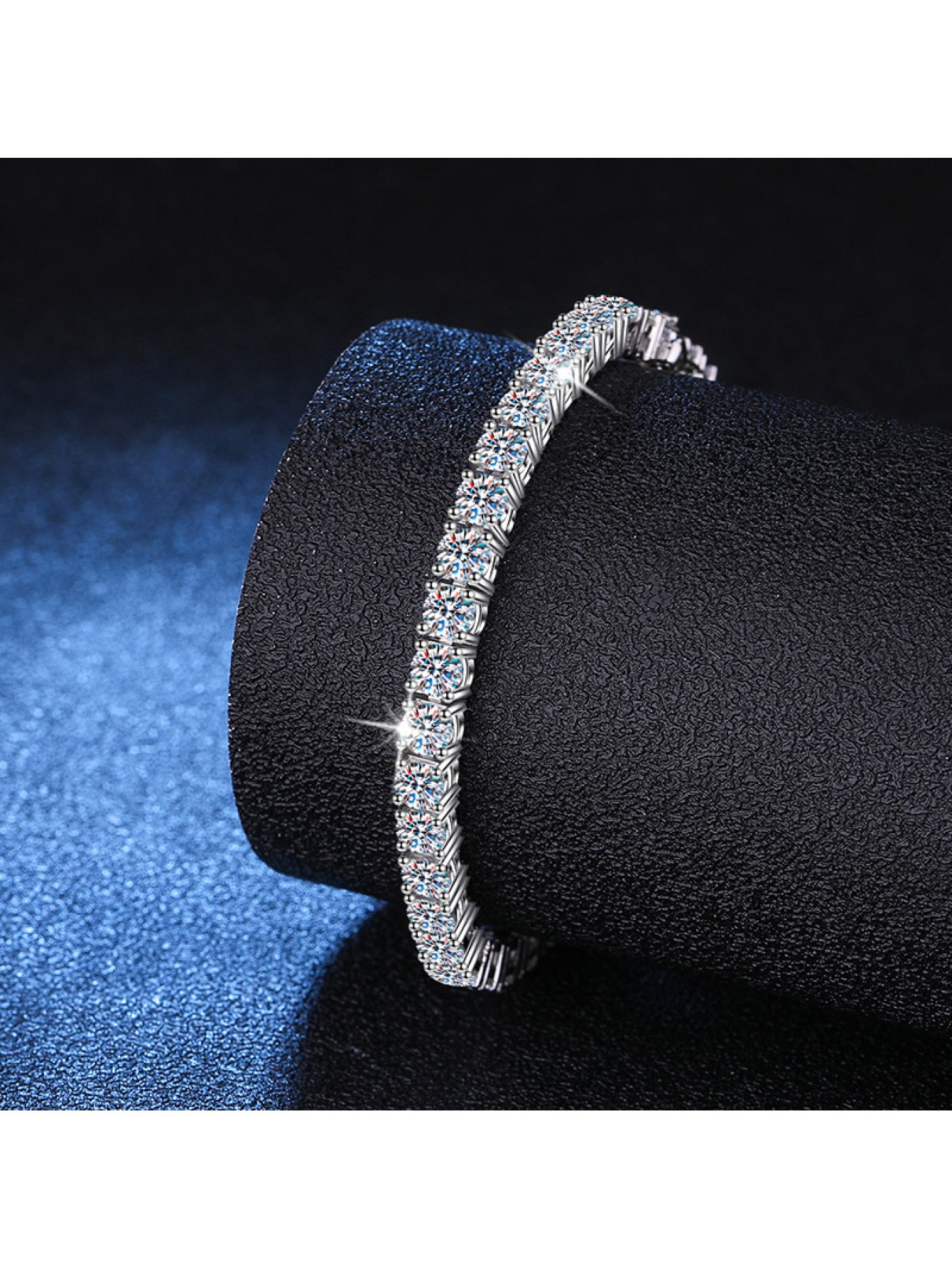 Cross border jewelry 925 silver light luxury high-end feeling  moissanite tennis bracelet 