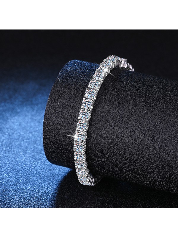 Cross border jewelry 925 silver light luxury high-end feeling  moissanite tennis bracelet