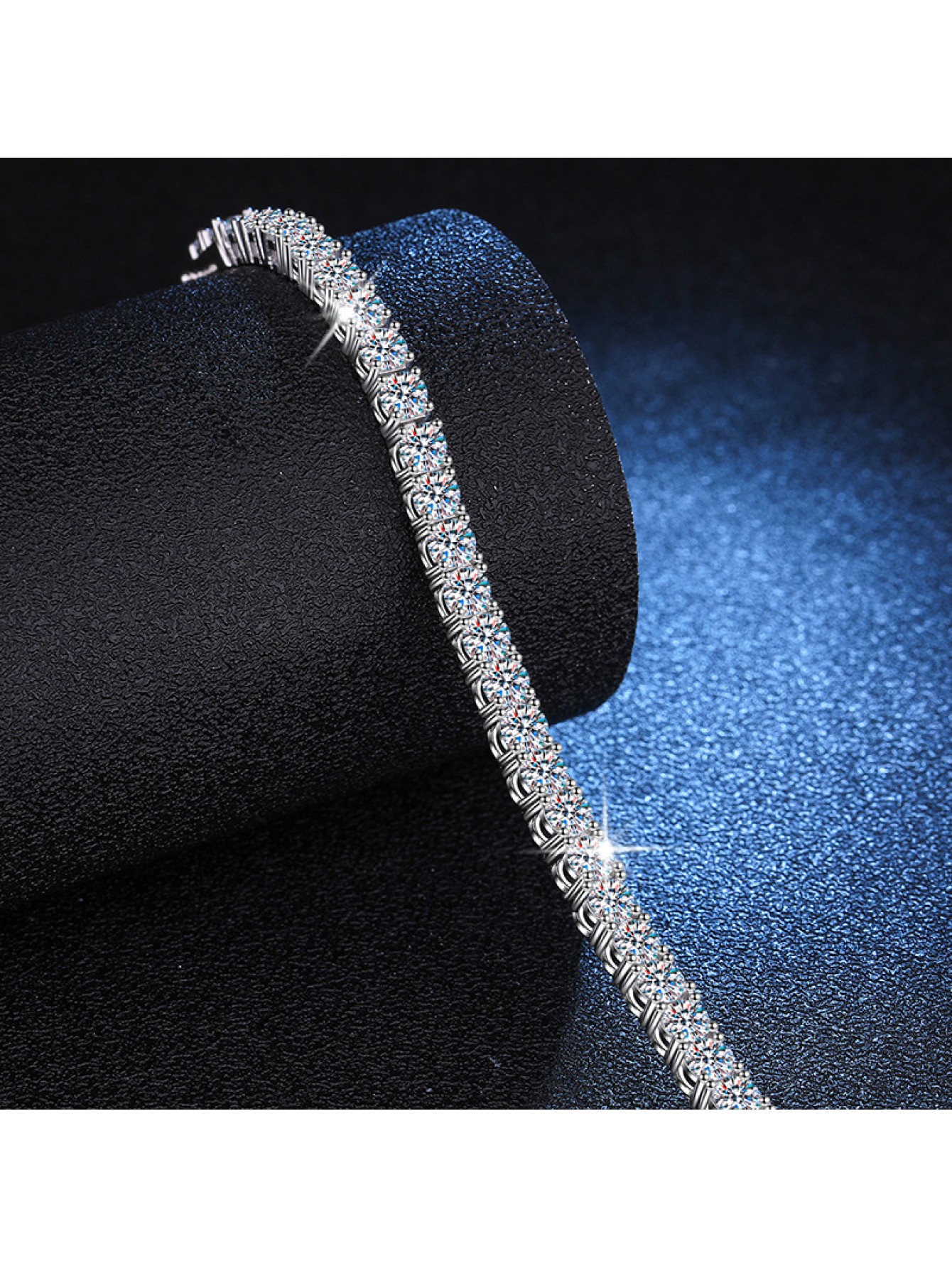 Cross border jewelry 925 silver light luxury high-end feeling  moissanite tennis bracelet 