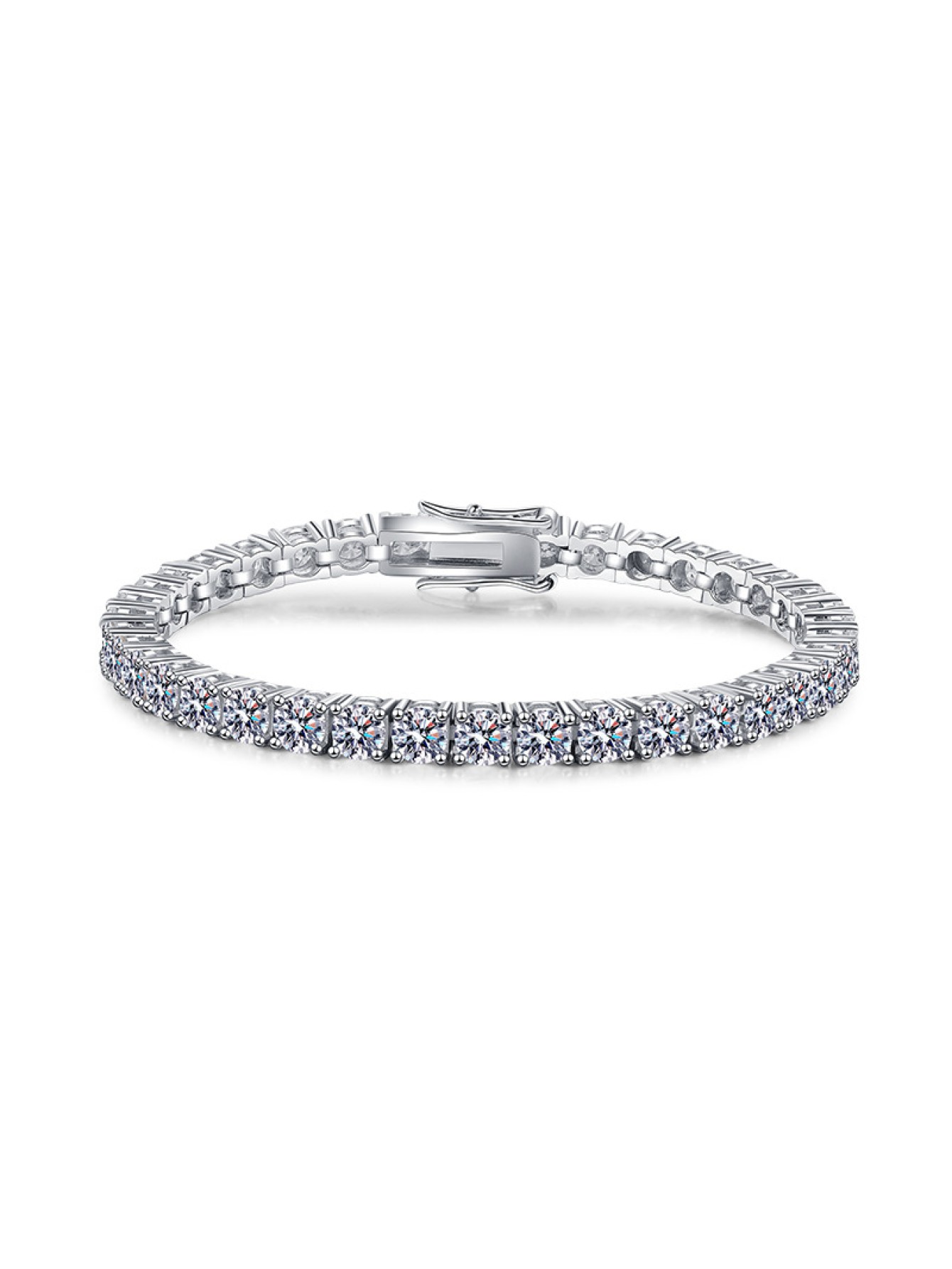Cross border jewelry 925 silver light luxury high-end feeling  moissanite tennis bracelet 