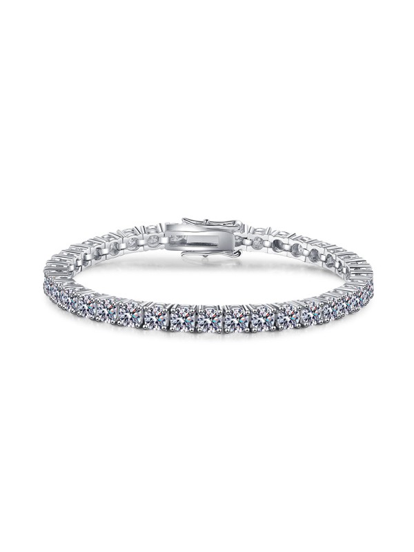 Cross border jewelry 925 silver light luxury high-end feeling  moissanite tennis bracelet 